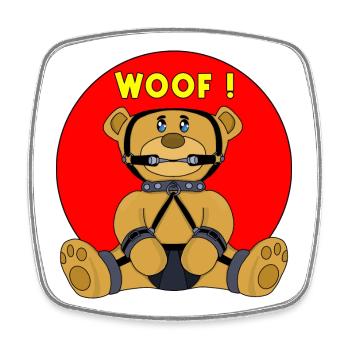 Woof - Square fridge magnet - white - Front