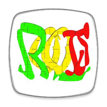 Motif de blocs de couleur Rasta - Magnet carré - blanc - Devant