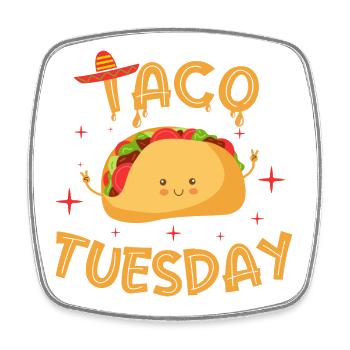 taco tuesday - Magnet carré - blanc - Devant