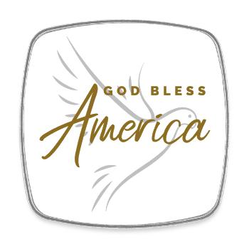 GOD BLESS AMERICA - Viereckiger Kühlschrankmagnet - Weiß - Vorne
