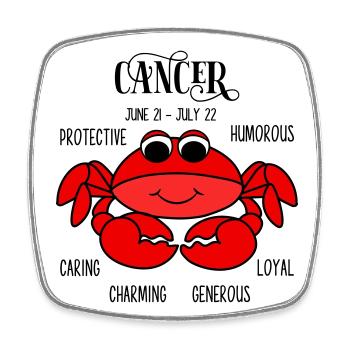 Baby lobster zodiac sign for boys - Square fridge magnet - white - Front
