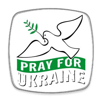 Pray for Ukraine mit Taube | Vectorgraphic - Viereckiger Kühlschrankmagnet - Weiß - Vorne