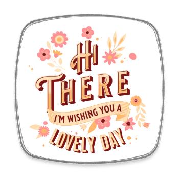 Lovely Day Floral - Square fridge magnet - white - Front