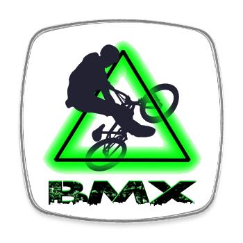 BMX Bike - Viereckiger Kühlschrankmagnet - Weiß - Vorne