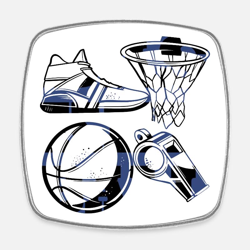 Basketteur - Magnet carré - blanc