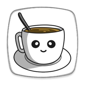 Coffee break - Square fridge magnet - white - Front