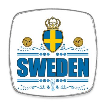 SCHWEDEN - Viereckiger Kühlschrankmagnet - Weiß - Vorne