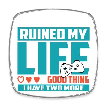 Gamer Extra Life - Square fridge magnet - white - Front