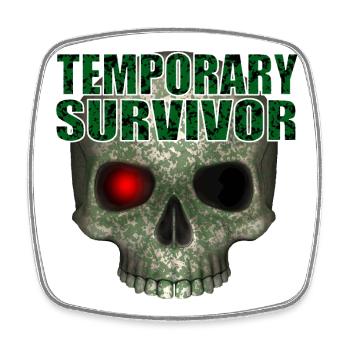 Temporary Survivor Skull R6Z - Square fridge magnet - white - Front