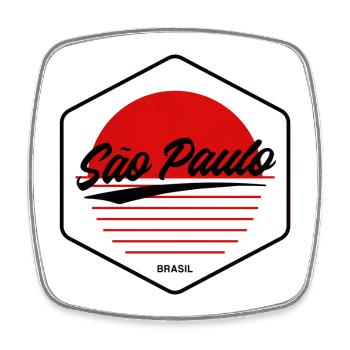 São Paulo Sonnenuntergang Herz - Viereckiger Kühlschrankmagnet - Weiß - Vorne