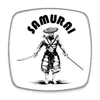 Samurai Zeichnung Skizze Symbol Illustration icon - Viereckiger Kühlschrankmagnet - Weiß - Vorne