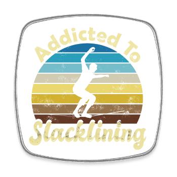 Slackline Slacken Slacklining - Viereckiger Kühlschrankmagnet - Weiß - Vorne