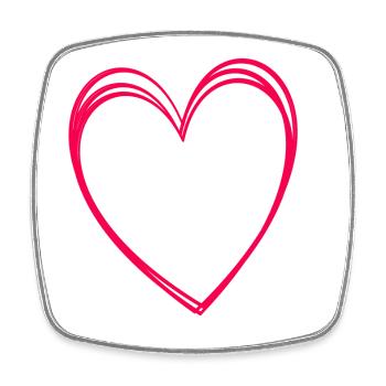 I love Gaurin buste - Magnet carré - blanc - Devant