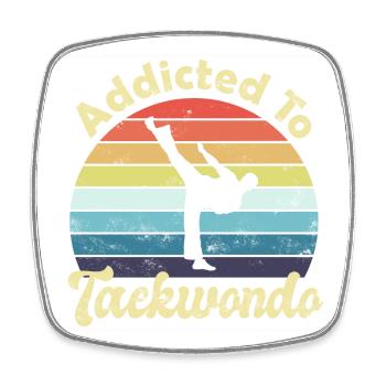 Taekwondo - Viereckiger Kühlschrankmagnet - Weiß - Vorne