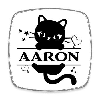 T-Shirt Aaron T-Shirt Geschenk Valentinstag - Viereckiger Kühlschrankmagnet - Weiß - Vorne