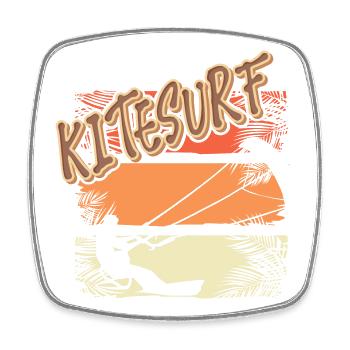 Kitesurfen Kitesurf Kitesurfer Kiteboard - Square fridge magnet - white - Front