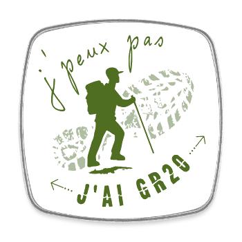 Je peux pas j'ai GR20, cadeau pour randonneur ! - Magnet carré - blanc - Devant