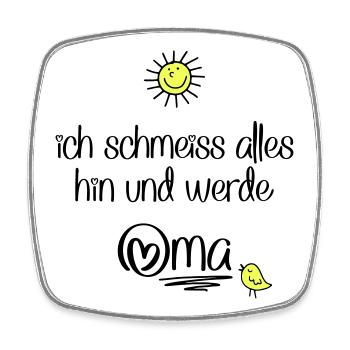 lustige Sprüche für Oma - Viereckiger Kühlschrankmagnet - Weiß - Vorne
