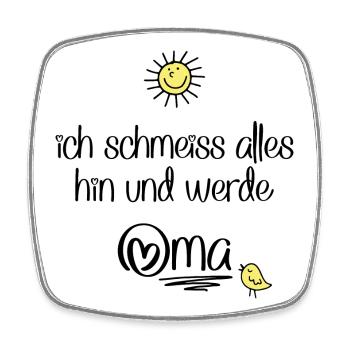lustige Sprüche für die Oma - Viereckiger Kühlschrankmagnet - Weiß - Vorne