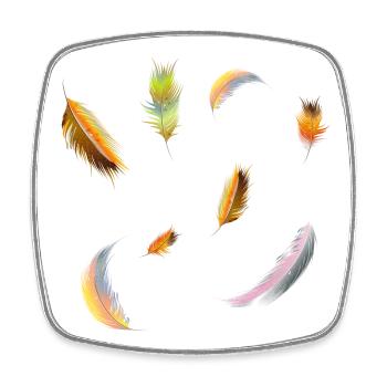 delicate colorful feathers symbol of lightness - Square fridge magnet - white - Front