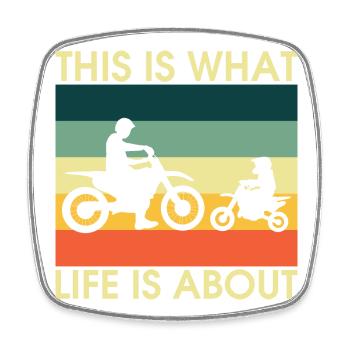 ParentChild Bicycle Silhouettes Retro - Square fridge magnet - white - Front