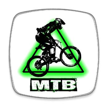 MTB Bike - Viereckiger Kühlschrankmagnet - Weiß - Vorne