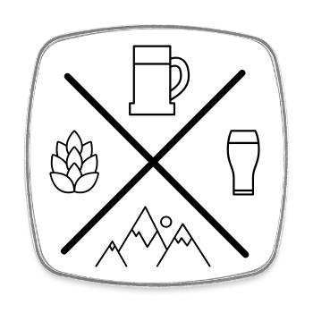 Bier - Viereckiger Kühlschrankmagnet - Weiß - Vorne