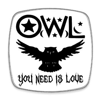 Owl you need is Love - Viereckiger Kühlschrankmagnet - Weiß - Vorne