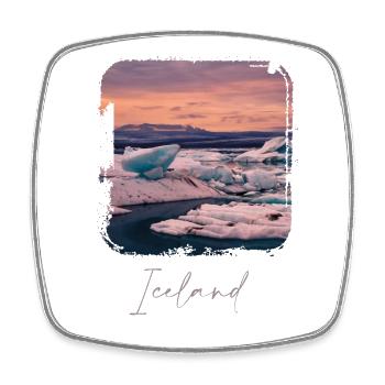 Lagune Islande - Magnet carré - blanc - Devant