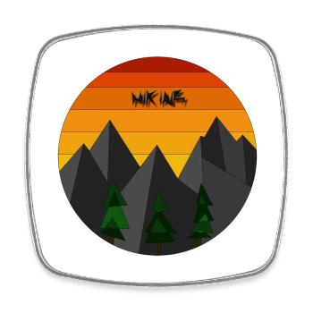 Hiking geometric - Square fridge magnet - white - Front