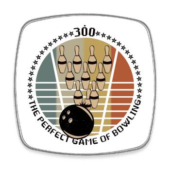 300 Bowlingspiel - Viereckiger Kühlschrankmagnet - Weiß - Vorne
