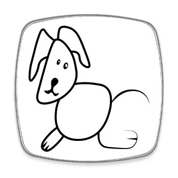 Dog Dog Letters Animal - Square fridge magnet - white - Front