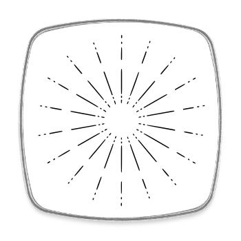 Étoile de Mandala - Magnet carré - blanc - Devant