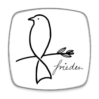 Peace - Square fridge magnet - white - Front
