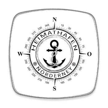 Heimathafen Norderney - Viereckiger Kühlschrankmagnet - Weiß - Vorne