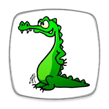Crocodile Full Color Design - Square fridge magnet - white - Front