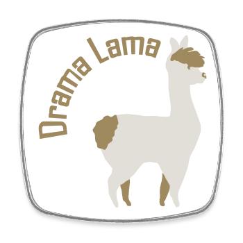 Dramalama - Viereckiger Kühlschrankmagnet - Weiß - Vorne