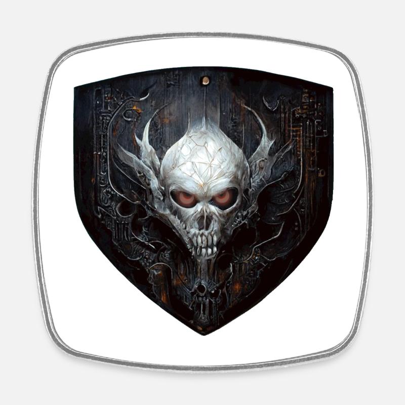 Armoiries du crâne - Magnet carré - blanc