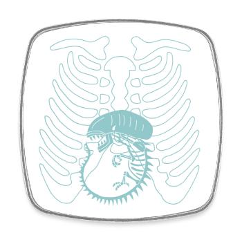 The monster in you - Square fridge magnet - white - Front