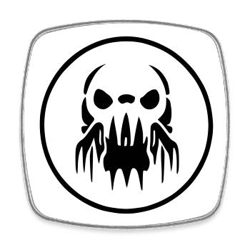Logo Zombie Alien - Magnet carré - blanc - Devant