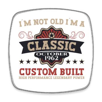 Classic Octobre 1962 60th Birthday Gift - Magnet carré - blanc - Devant