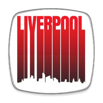 Pente de la ligne d’horizon de Liverpool - Magnet carré - blanc - Devant