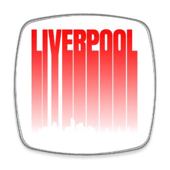 Pente de la ligne d’horizon de Liverpool - Magnet carré - blanc - Devant