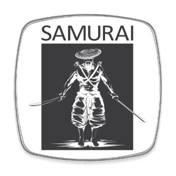 Samurai Swordsman Symbol Martial Arts Logo icon - Square fridge magnet - white - Front