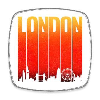Barres de gradient de la Skyline de Londres - Magnet carré - blanc - Devant