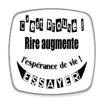 rire - Magnet carré - blanc - Devant