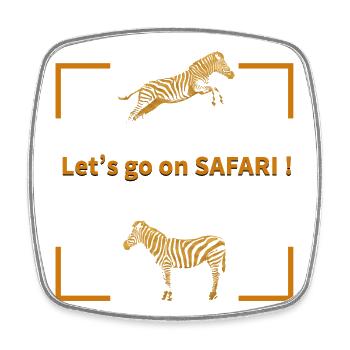 Let's go on SAFARI - Viereckiger Kühlschrankmagnet - Weiß - Vorne