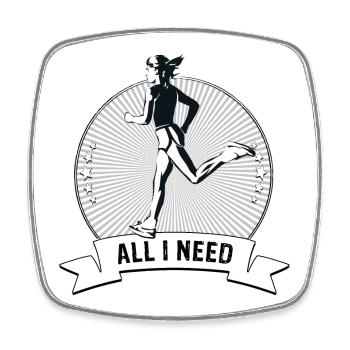 RUNNING emblem JOGGER - Square fridge magnet - white - Front