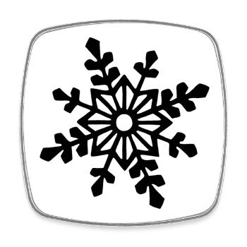 Flocon de neige noir - Magnet carré - blanc - Devant
