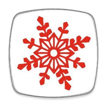 Flocon de neige rouge - Magnet carré - blanc - Devant